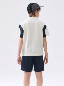 Balabala 男童短袖套装，2025年夏季两件套轻便服装