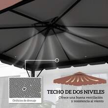 Outsunny Canopies, Gazebos, Pergolas & Accessories - 摩卡棕 - 查看 3