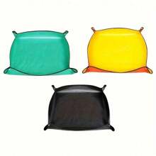 32x32cm Waterproof Garden Mat For Potting Soil Replacement - Durable, Thick Plastic, Suitable For Succulents, Flowers And Vegetable Gardening, Green Round Mat With Handle, Gardening Maintenance | Round Garden Mat | Durable Plastic