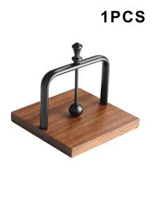 1/2pcs Luxury Wooden & Aluminum Tabletop Napkin Holder, With Spherical Counterweight, Cafe Style Paper Towel Box, Wooden Base, Suitable For Restaurant, Cafe Decor, Home Decoration, Durable, Rustic, Space-Saving - Multicolor - View 10
