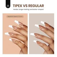 Beetles Tipex Instant Apex Press On Nail Tips: 480PCS Pre-Building Brown Long Coffin French Tip Press On Nails False Nails 12 Sizes Gel Nail Tips-Thick Acrylic Nails Flat Nails - Z-brown Long Coffin - View 7