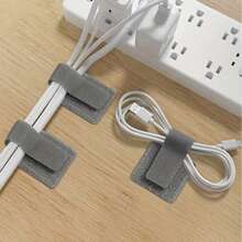 20pcs Durable Nylon Self-Adhesive Cable Ties - White Ring Fasteners, Convenient For Power Cord Organization, Flexible Multi-Purpose Home And Office Cable Tape, Wire Fixer - Easy Cable Organization And Management - Reusable And Durable Cable Adhesive Loop Fasteners, Suitable For Home And Office, Easy Cable Management, Used For Computer Cable Management, Desktop Wire Rack, Cable Organizer, Hook And Loop Straps (Color And Style Random) Note: The Video Shows The Correct Usage Method!!! - Multicolor - View 10