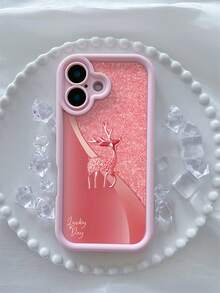 1pc Minimalist Lucky Deer Pattern Matte Anti-Drop Powder Coated Phone Case Compatible With Samsung And Compatible With IPhone 16/15/14/13/12/11/XSMAX/X/XS/XR/7PLUS/8PLUS/7/8/S21/22/23/24/25