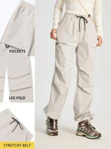 TECTOP Women's Outdoor Pants, Spring Autumn Windproof Cargo Pants Without Lining, Suitable For Hiking, Mountaineering, Tactical Pants