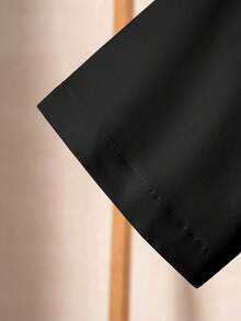 Teenagers' Classic College Style Casual Party Black Formal Short Sleeve Shirt - màu đen - Xem 8