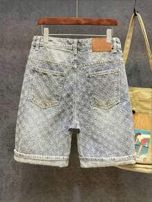 Men's Fashion Crochet Pocket Casual Denim Shorts - Light Wash - View 3