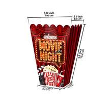 6/12 件爆米花盒派对礼品零食盒糖果饼干容器适用于电影院主题生日派对婴儿送礼会礼品用品（经典款）