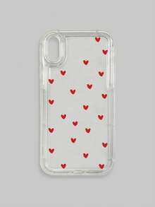 1pc Red Heart Pattern Transparent Shockproof Phone Case, Compatible With IPhone & Galaxy Cases, Phone Cases, Galaxy Protective Cover Compatible With IPhone 17/17 Pro/17 Pro Max/16/16 Pro Max, Suitable For Personal Use Or As A Gift - Multicolor - View 22