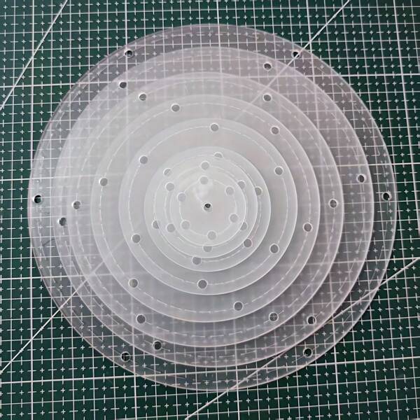 8pcs Transparent Acrylic Quilting Templates - Circle Quilting Stencils For Sewing, Clear Quilt Templates Rulers, Ideal For Acrylic Quilts & Patterns, Quilting Supplies
