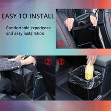 1PC Foldable Hanging Car Trash Can - Spacious Waterproof Garbage Bag For Efficient Waste Management, Leakproof Storage Organizer Perfect For Road Trips, Camping Adventures, And Everyday Interior Accessories, Ideal For Keeping Your Vehicle Clean And Tidy, Essential For Family Outings And Outdoor Activities, Design For Long-Lasting Use, Convenient And Practical Solution For All Your Trash Needs