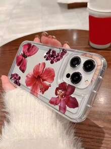 Funda para teléfono (1 unidad) con estampado floral, transparente, fabricada en TPU suave y resistente a caídas. Compatible con phone 16/11/12/13/14/15/15 Pro/15 Plus/15 Pro Max/X/XS Max/11 Pro/12 Pro/13 Pro/14 Pro/11 Pro Max/12 Pro Max/13 Pro Max/14 Pro/14 Plus/ - Multicolor 5 - Ver 4