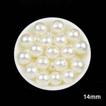 3-14mm ABS Faux Pearl Beads With Hole, Loose Round Craft Beads For Jewelry Making, DIY Handmade Needlework Faux Pearl Necklace Bracelet 8 Size White Beige
