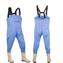 1 Pair High Quality PVC Coated Pink Waterproof Pants, Suitable For Fishing, Agriculture, Housework, Outdoor Travel - Blue - View 2