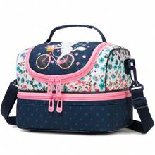 1pc Double Layered Lunch Bag Cartoon Lunch Bag For Boys And Girls Lunch Bag For School Students And Travel Picnic Children Cute Bag