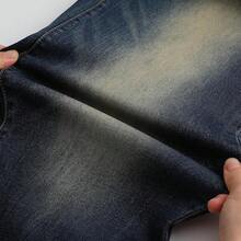 THUNDER Womens High Waisted Wide Leg Jeans Stretchy Distressed Pants - D Blue - View 3