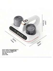 1pc Dust Mite Remover, Portable Handheld Vacuum Cleaner, Cleaning Dust Removal Supplies, Fur Suction Device, Cordless Handheld Vacuum Cleaner, Effectively Cleans Beds, Sofas, Pet Hair And Carpets, Cleaning Supplies - Multicolor - View 12