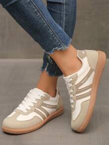 女士休闲运动鞋，新款轻便软底防滑撞色户外运动鞋，女士休闲鞋 - 白色 - 查看 5