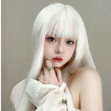 Pure White Long Straight Hair Wig 110cm Super Long Wig Suitable For Festival Carnival Role Costume Wig