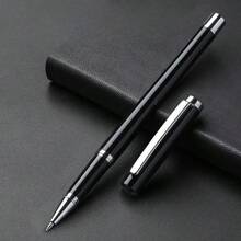 Bolígrafo de metal, negro, bolígrafo de lujo de fibra de carbono de alta gama con sensación de peso para suministros de negocios y escolares, de vuelta a la escuela