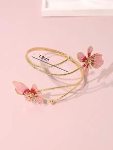 1 件欧美夸张金属花手镯，时尚开口袖口臂环，适合女性休闲佩戴 - 銀色 - 查看 7