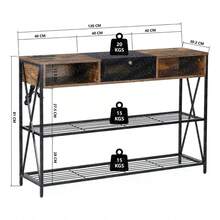 Mueble Tv Con Enchufes Estante Entrada Mesa - Marrón - Ver 2