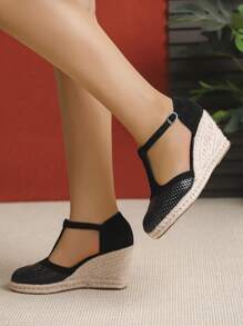 Fashionable Versatile Silver Breathable Bowknot Ankle Strap High Heel Pumps
