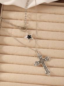 1 pieza Juego de collar con colgante de estilo gótico de metal para mujeres