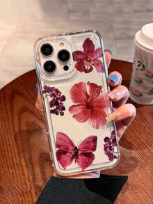 Funda para teléfono (1 unidad) con estampado floral, transparente, fabricada en TPU suave y resistente a caídas. Compatible con phone 16/11/12/13/14/15/15 Pro/15 Plus/15 Pro Max/X/XS Max/11 Pro/12 Pro/13 Pro/14 Pro/11 Pro Max/12 Pro Max/13 Pro Max/14 Pro/14 Plus/ - Multicolor 5 - Ver 5