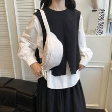 Waist Bag For Women 2025 New Simple Versatile Chest Pack Large Capacity Design Sense Student Small Crossbody Waist Pack - White - View 6