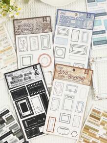 8 Stücke Text Rätsel Serie Aufkleber im Retrostil mit englischen Blumen und anderen Designs, geeignet für DIY Scrapbooking, Bücher, 3D stereoskopische Entspannungsschnitte, selbstklebende Papieraufkleber, Schulmaterial, Rückkehr zur Schule