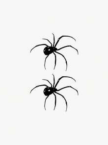 1pc Dark Spider Herbal Spider Temporary Tattoo Sticker, New Technology 7-14 Days Waterproof Temporary Tattoo Sticker, Fashionable Personalized Tattoo Sticker Suitable For People - Black - View 5