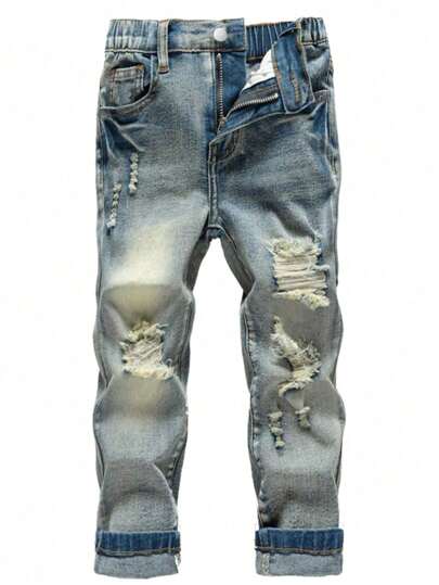 Tween Boy Ripped Skinny Jeans With Pockets