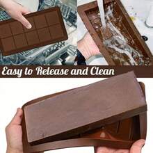 2pcs/1pc Super Large Chocolate Mold Tray, Thick Silicone Chocolate Mold Tray, Dubai Style Chocolate Bar Mold For DIY Baking, Chocolate Bar Filling Mold, Chocolate, Cake, Ice Cube Mold
