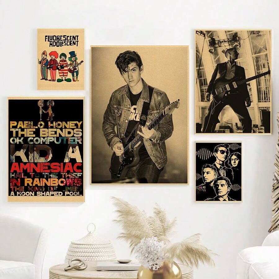 1 tấm áp phích nghệ thuật treo tường có khung tùy chọn PopArctic Monkeys Tranh vải không khung trang trí nghệ thuật in áp phích trang trí phòng khách phòng ngủ nhà hiện đại nghệ thuật treo tường