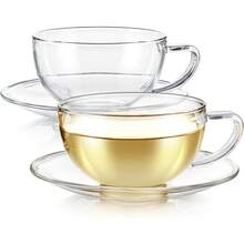 2026 Hot Selling-Teabloom Kyoto Teacup And Saucer Set 2-Pack – Standard Teacup Size – 6 OZ/ 180 ML Capacity – Design –– Premium Borosilicate Glass – Heat Resistant, Microwave -New Fashion - 1 - View 4