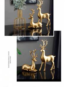 2pcs Christmas Deer/Golden Swan Ornaments, Resin Animal Statue Arts And Crafts, Home Decoration Ornaments, Living Room Desktop, Office Desktop Layout, Winter Christmas And New Year Decoration Best Gift Birthday.