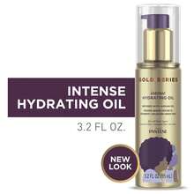 Tratamiento de aceite hidratante intenso de la serie Pantene Gold de 3.2 oz líquidas - Aceite para el cabello infundido con rico aceite de argán para un cabello hermoso y brillante - Fórmula libre de tintes, parabenos y sulfatos - Sin perfume - Ver 8