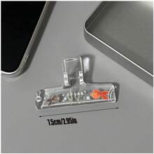 مشابك إبزيم طويلة الذيل بشكل سمكة ذهبية مصنوعة من مادة أكريليك شفافة، مناسبة كحامل لجداول أوراق الموسيقى وملفات الوثائق والإيصالات، صالح كجائزة للطلاب، أو هدايا المناسبات، لوازم مدرسية، للعودة للمدرسة