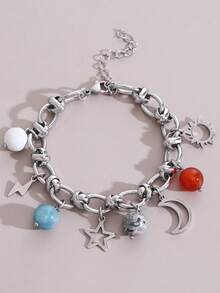 ZIRUISP 1 件夏季海滩不锈钢手链海星贝壳海洋吊坠波西米亚风女士珠宝时尚度假装