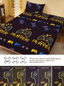 2/3 Pcs Printed Fitted Sheet Set, Bedding, Bed Sheet Set, Soft And Comfortable Bedding, Room Decor, Skin-Friendly Bed Cover Set, Mattress Protector For Bedroom, For All Season, Fits Twin Full King Queen Size Bed, 1 Fitted Sheet And 2 Pillowcases, Machine Washable