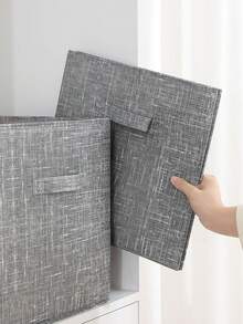 1pc Gray Storage Box, Clothes Storage Box, Miscellaneous Storage Box, Handmade Foldable Cube Storage Box For Clothes, Toys, Miscellaneous Items, Snacks, Books, Foldable Storage Basket Desktop Decoration Clothes Closet Gray Storage Basket Desktop Miscellaneous Snacks Storage Box Household Toy Placement Basket Laundry Basket Room Container