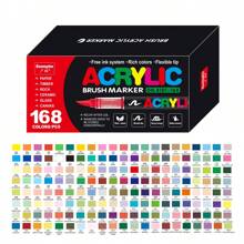 Set de 168 colores, 1 conjunto de 120 colores de rotuladores de marcador acrílico líquido con punta suave, suministros de arte para estudiantes, marcadores para dibujar en zapatos, camisetas, pintura corporal impermeable, grafiti, colorear, útiles escolares, regreso a clases