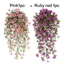 2pcs UV-Resistant Daisy Hanging Flowers - Realistic Artificial Flower Decor For Indoor And Outdoor, Perfect For Porch, Window, Yard - Easy Maintenance