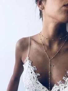 1pc Fashionable Multilayer Collarbone Necklace, Versatile And Sexy - Silver - View 6