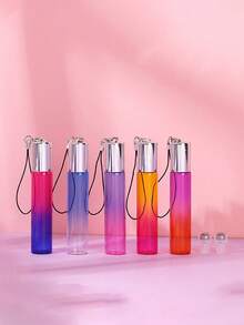 渐变色10ml球形分类瓶带漏斗，可重复使用，可挂吊坠瓶，全套分装工具，滚珠轴承，用于护肤、香薰、化妆、防漏，DIY香水瓶，可重复使用，轻巧，便携，随时随地携带，适用于背包、手提包和手机配件，是旅行必备品，消除夏日汗味，适合旅行、度假、通勤、工作和学习，旅行礼物，送给姐妹、朋友、家人的毕业礼物，最佳海滩配饰，返校必备