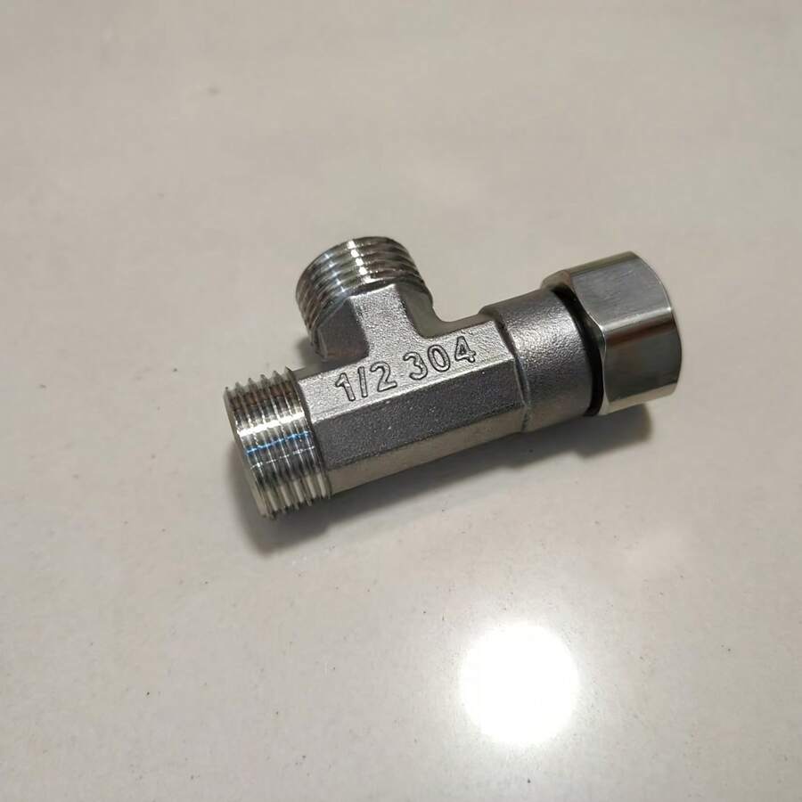 Universal For Europe And America Stainless Steel T-Shaped Connector, Threaded Tee Pipe Fitting, No Power Or Battery Needed, Faucet Accessories