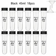 18Pcs 45ml Clear Plastic Test Tubes, With Screw Caps, For Scientific Experiments, Bath Salts, Candy Storage, Party Favors, Can For Durable And Reusable Use, Suitable For The Storage Of Spices, Beads And Powder, Be Used In Scientific Experiments