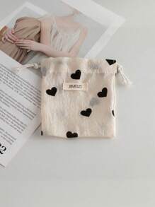 1 Small And Convenient Love Storage Bag, Which Can Put Lipstick, Air Cushion, And Carry It With You When Traveling, And The Drawstring Design Is More Fashionable And Foreign