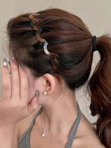 2 pezzi Fasce per capelli eleganti da donna con stampa leopardata e grandi onde, morbide fasce per capelli da uso quotidiano