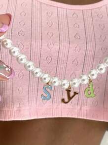 Collar personalizado con inicial de nombre en forma de gota de óleo de colores, collar de acero inoxidable con piedra natal, collar con dije de clip de papel, regalo para ella en Navidad/Día de San Valentín
